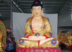 寺廟佛堂玻璃鋼釋迦牟尼彩繪如來(lái)佛祖雕塑