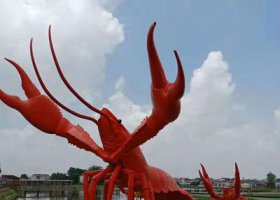 戶外創(chuàng)意玻璃鋼仿真動物龍蝦雕塑