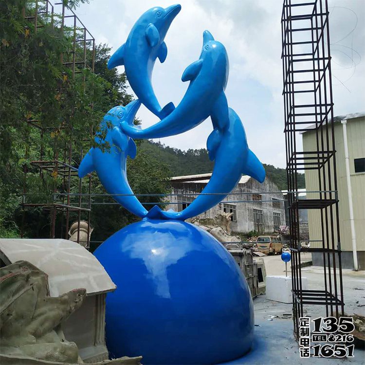 學(xué)校校園玻璃鋼海豚景觀雕塑