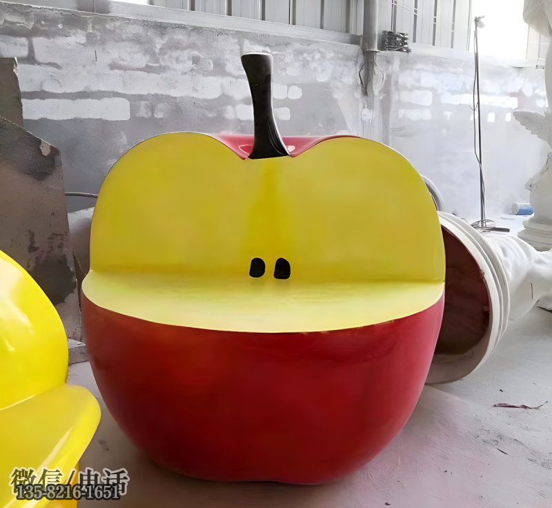 仿真蘋(píng)果造型椅子雕塑